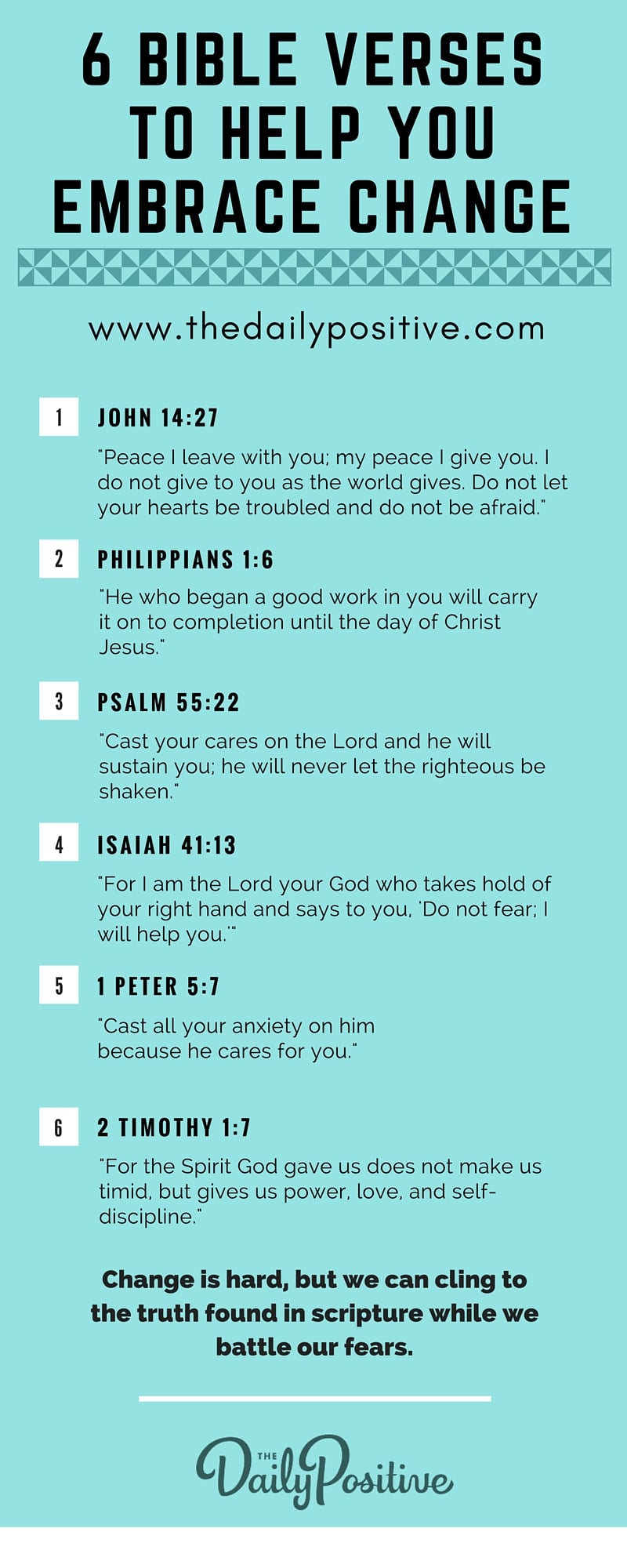 6 Bible verses for overcoming fear of change
